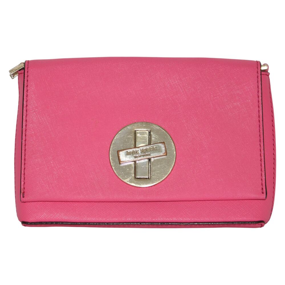 Kate Spade Pink Leather Gold Turn Lock Mini Bag